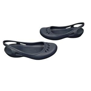 Crocs Women’s Kadee Flats Sz 9 Dark Blue Comfort Slip On Shoes Casual Everyday